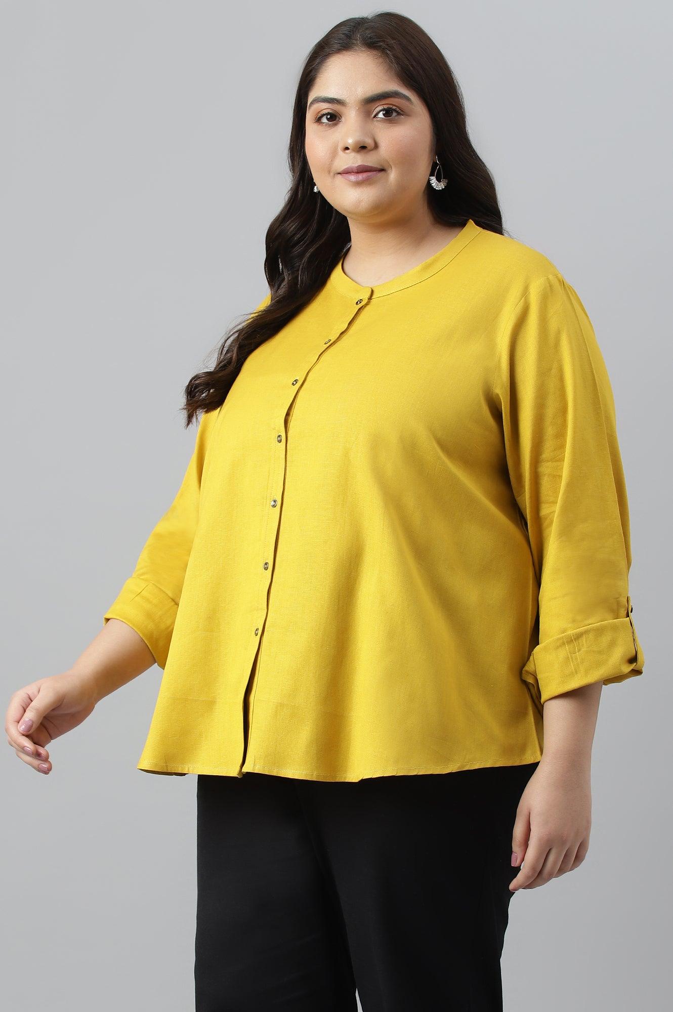 yellow blouse plus size
