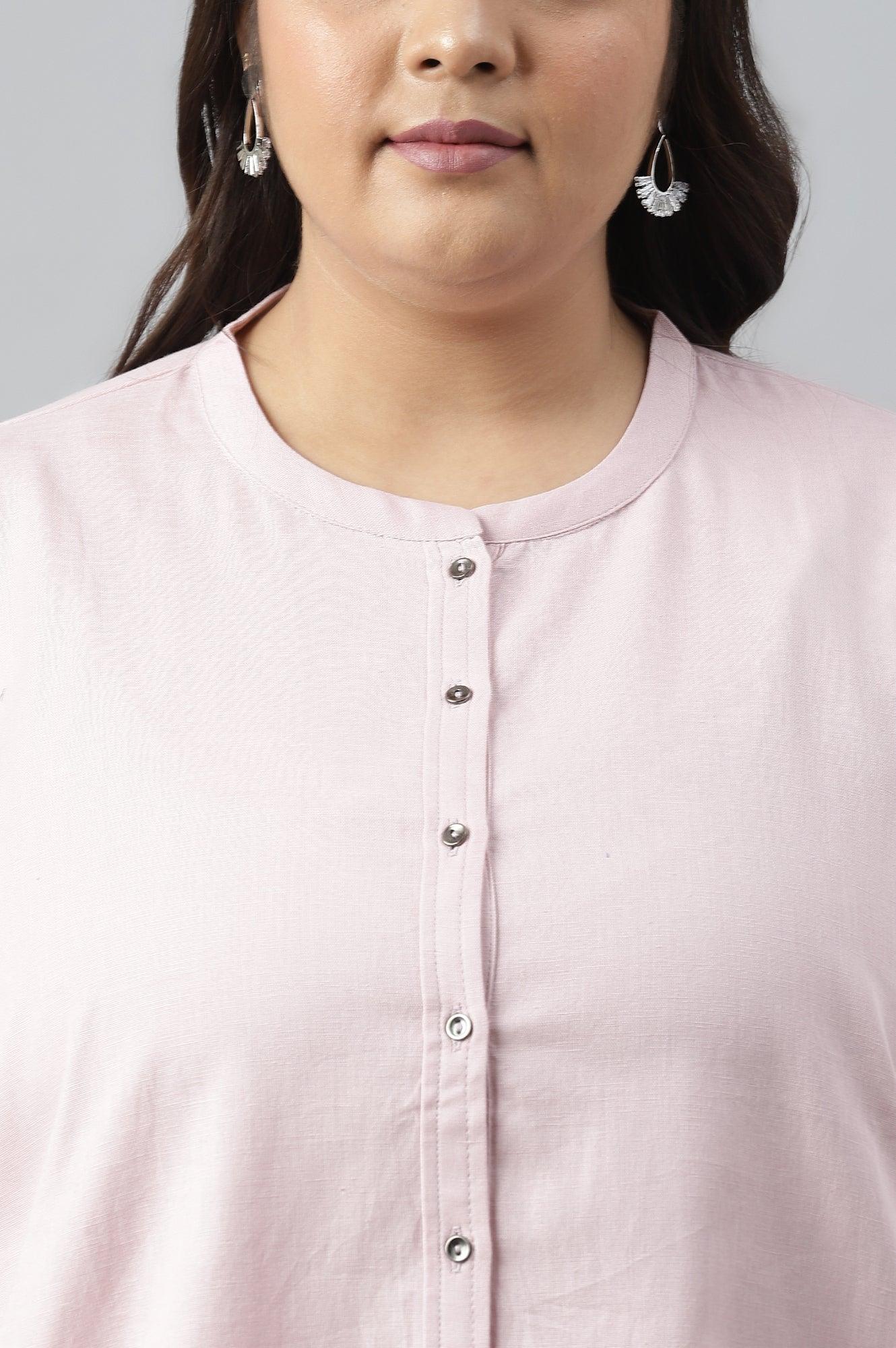 Plus Size Light Purple Button Down Western Top - wforwoman