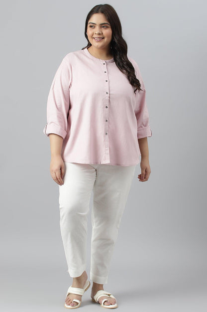 Plus Size Light Purple Button Down Western Top - wforwoman