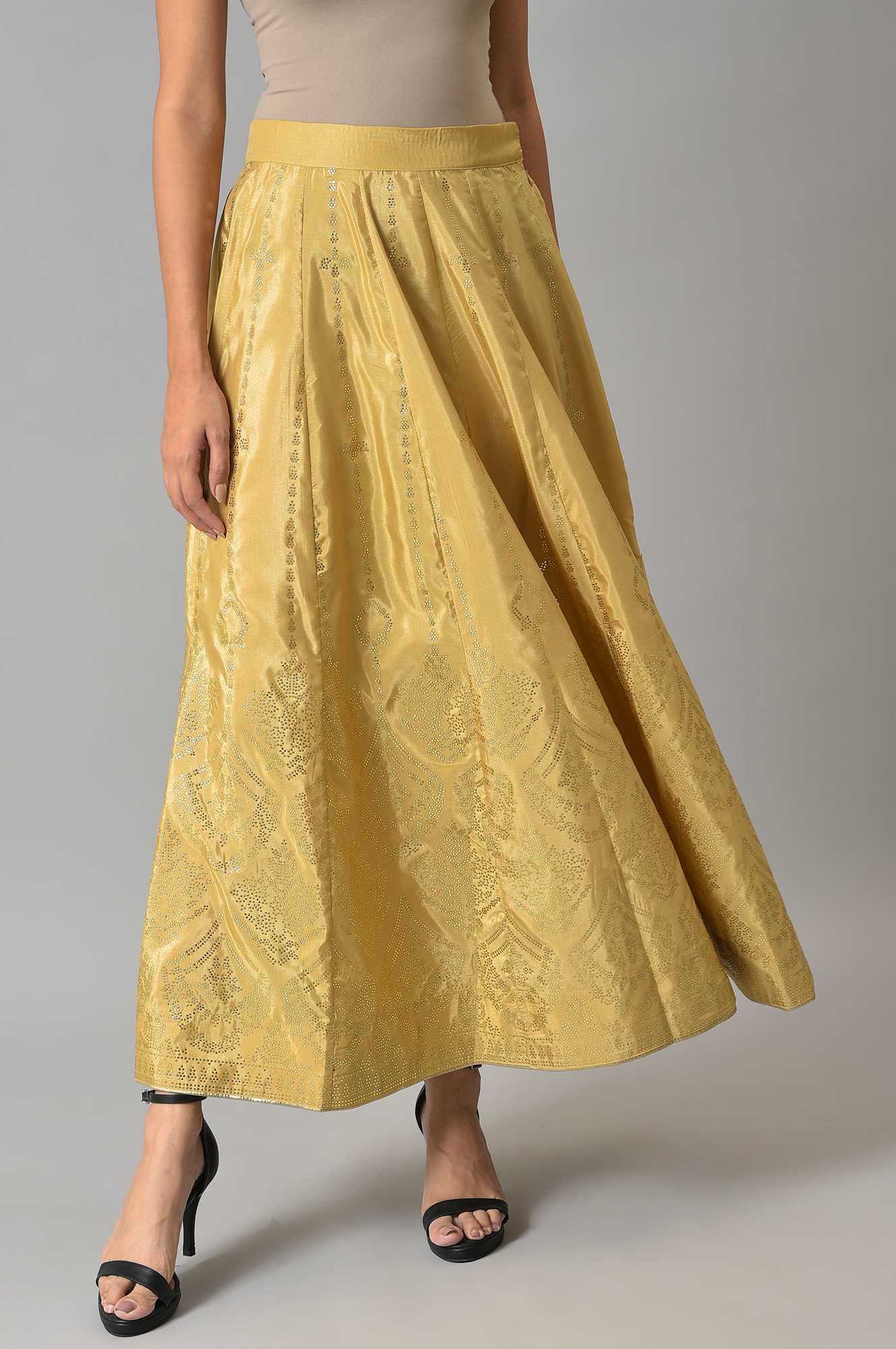 Gold Prited Light Festive Skirt