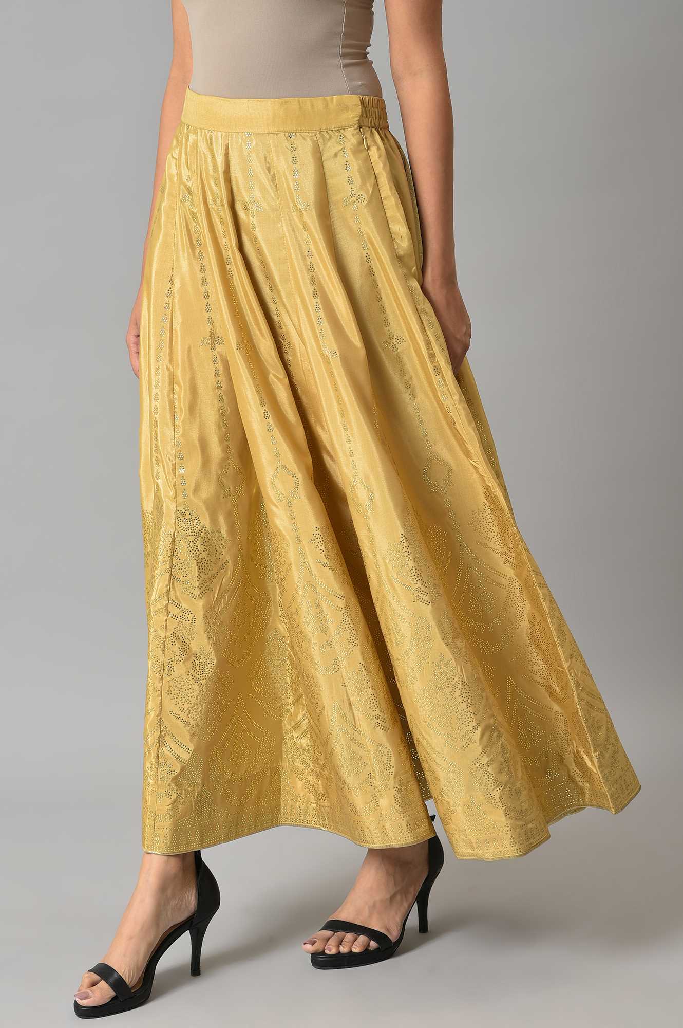 Gold Prited Light Festive Skirt