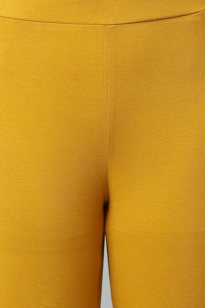 Mustard Knitted Cotton Lycra Tights