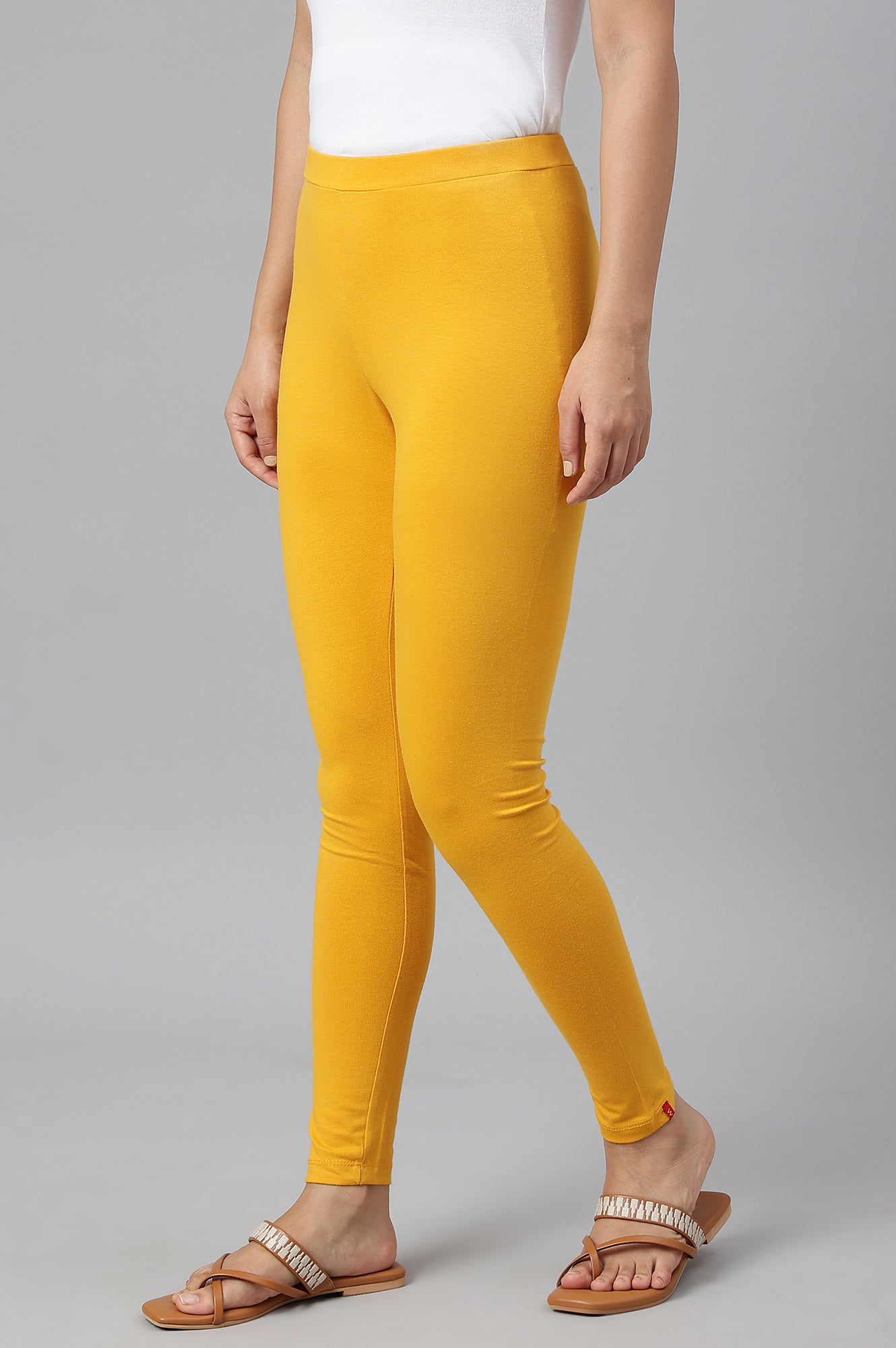 Light Yellow Cotton Jersy Lycra Tights