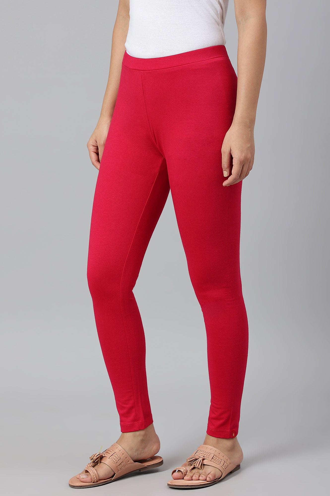 Red Knitted Cotton Lycra Tights