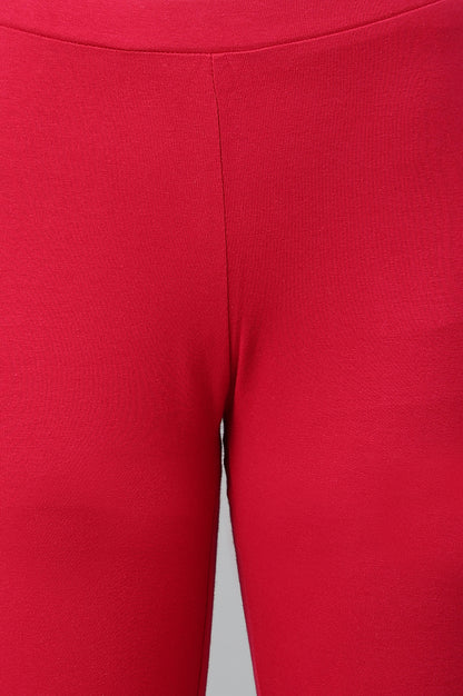 Red Knitted Cotton Lycra Tights