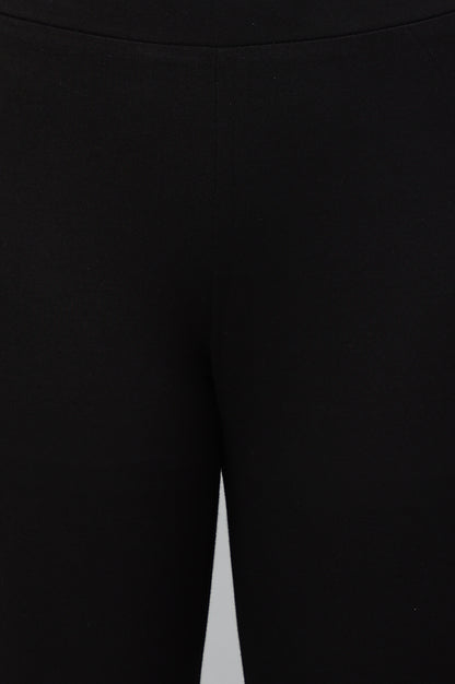 Black Knitted Cotton Lycra Tights