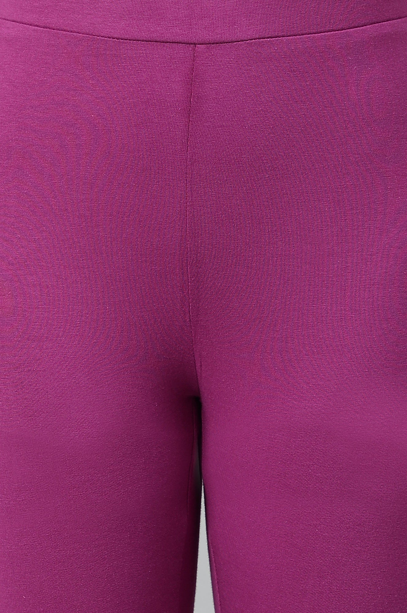 Purple Solid Knitted Women Tights