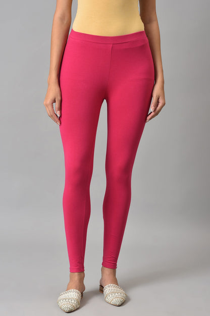 Pink Cotton Jersey Lycra Tights