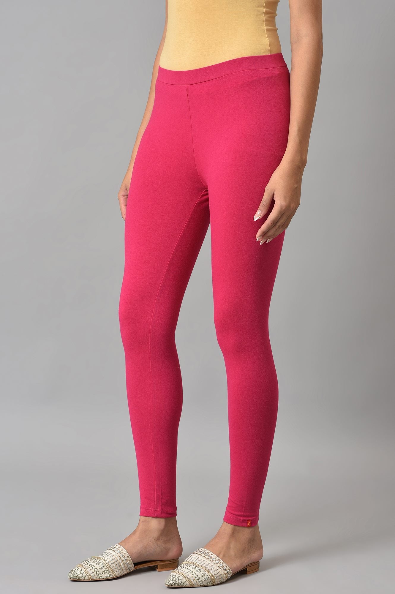 Pink Cotton Jersey Lycra Tights