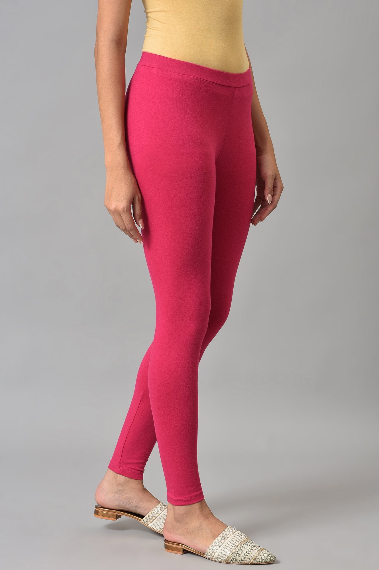 Pink Cotton Jersey Lycra Tights