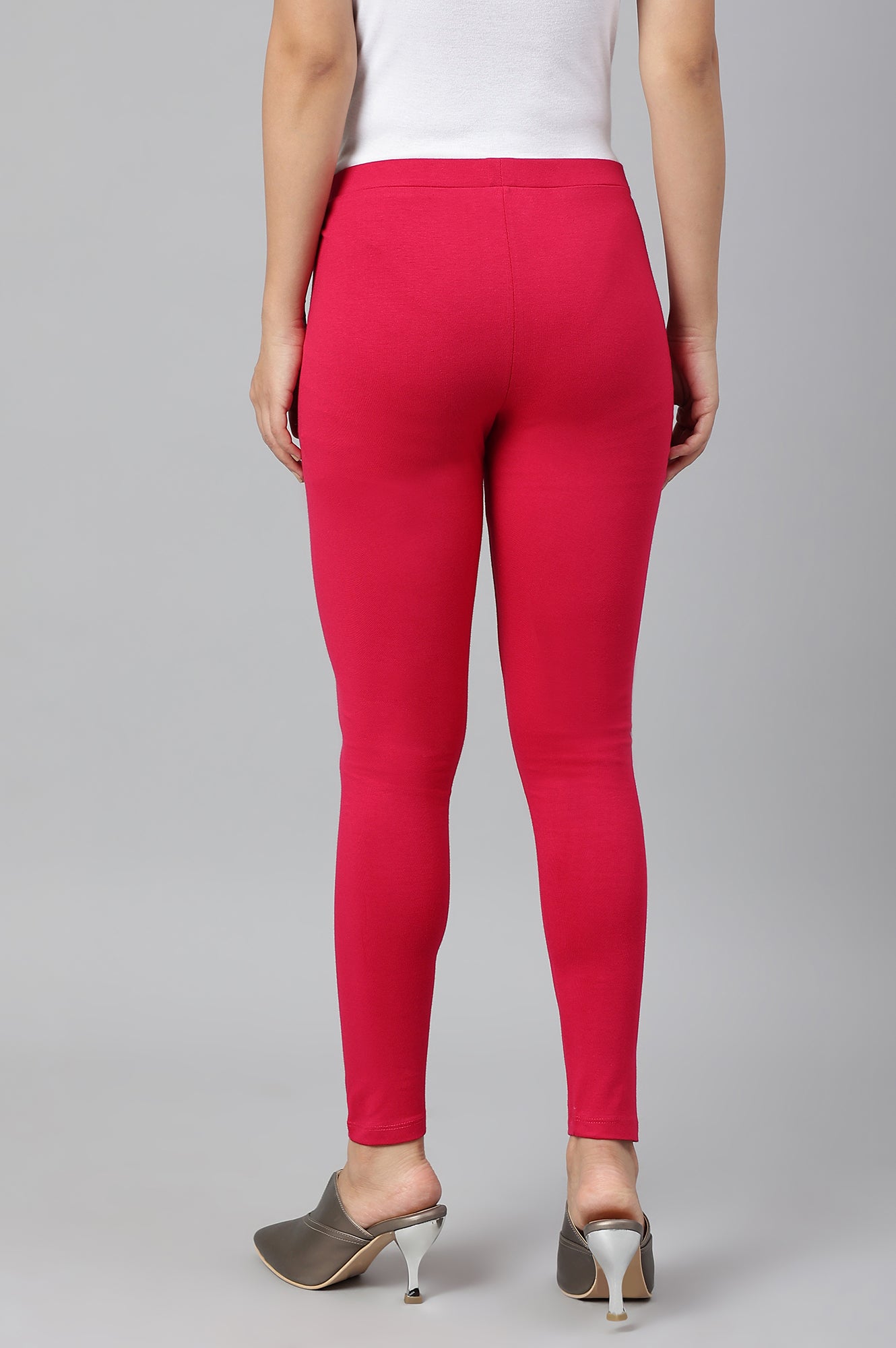 Raspberry Pink Solid Knitted Women Tights