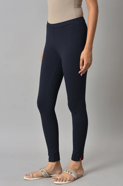 Navy Blue Cotton Jersy Tights