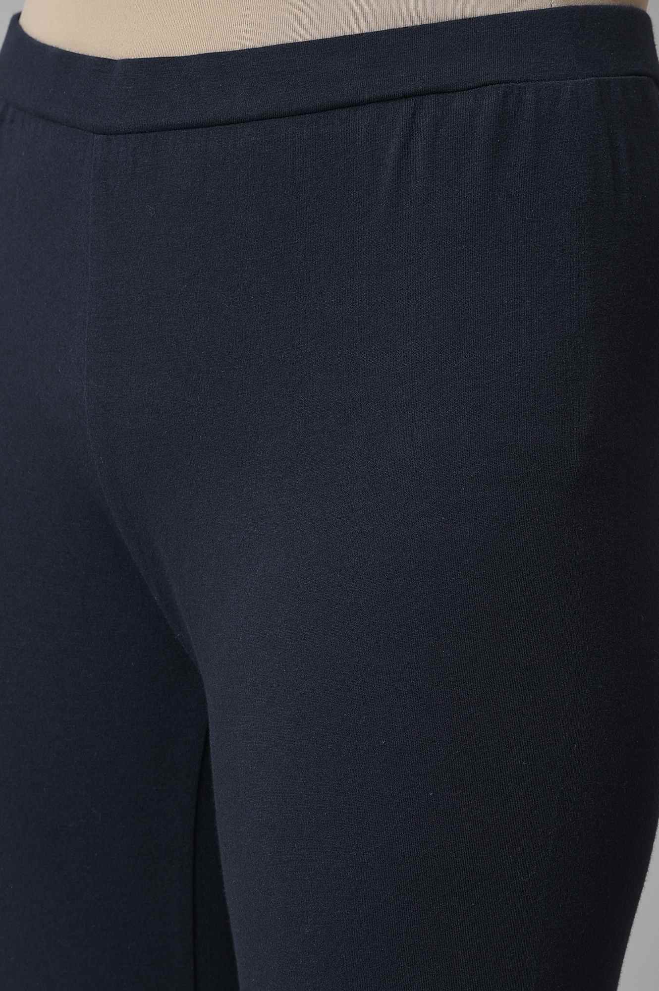 Navy Blue Cotton Jersy Tights