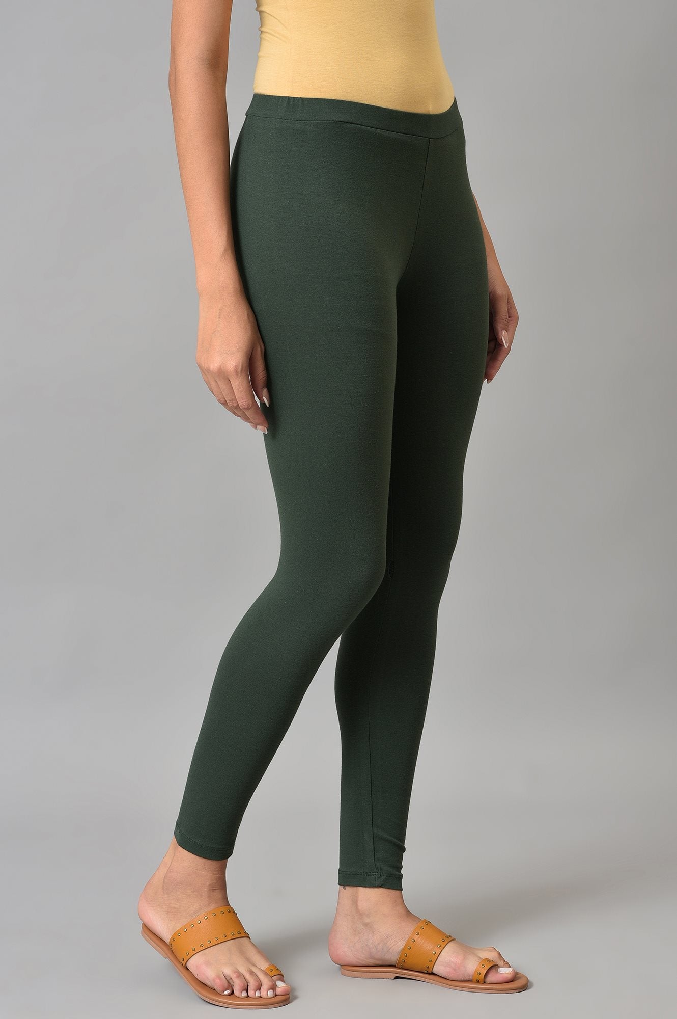 Clove Green Cotton Jersy Tights