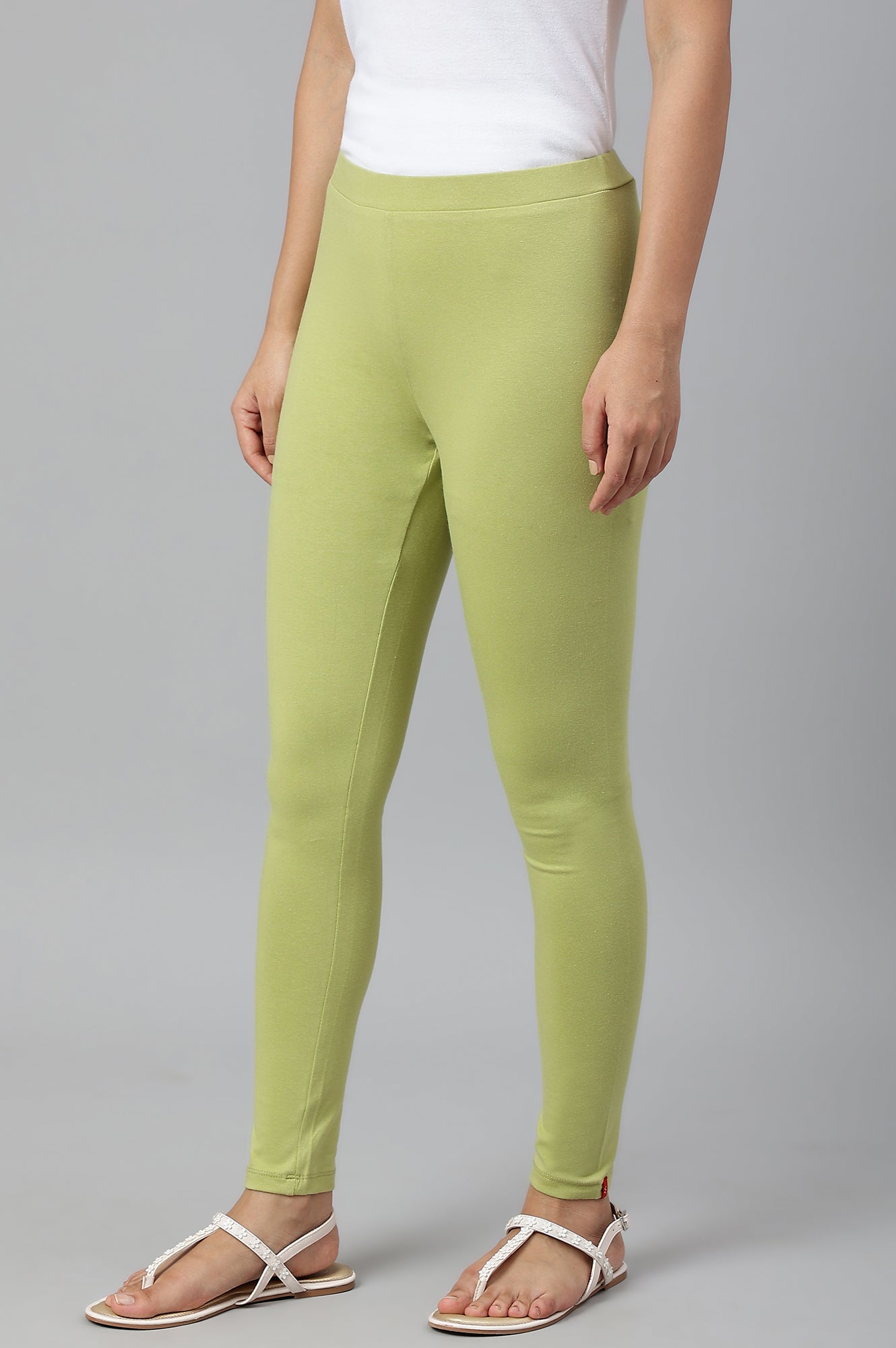 Pistachio Green Cotton Jersy Tights