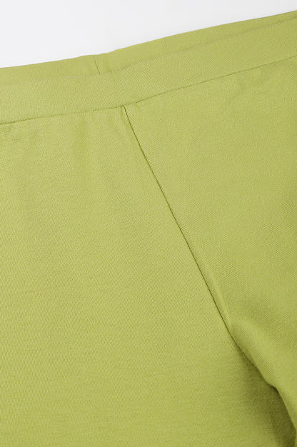 Pistachio Green Cotton Jersy Tights