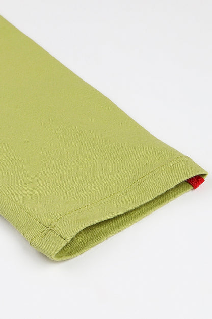 Pistachio Green Cotton Jersy Tights