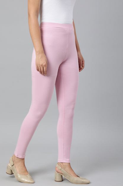 Cameo Pink Solid Knitted Women Tights