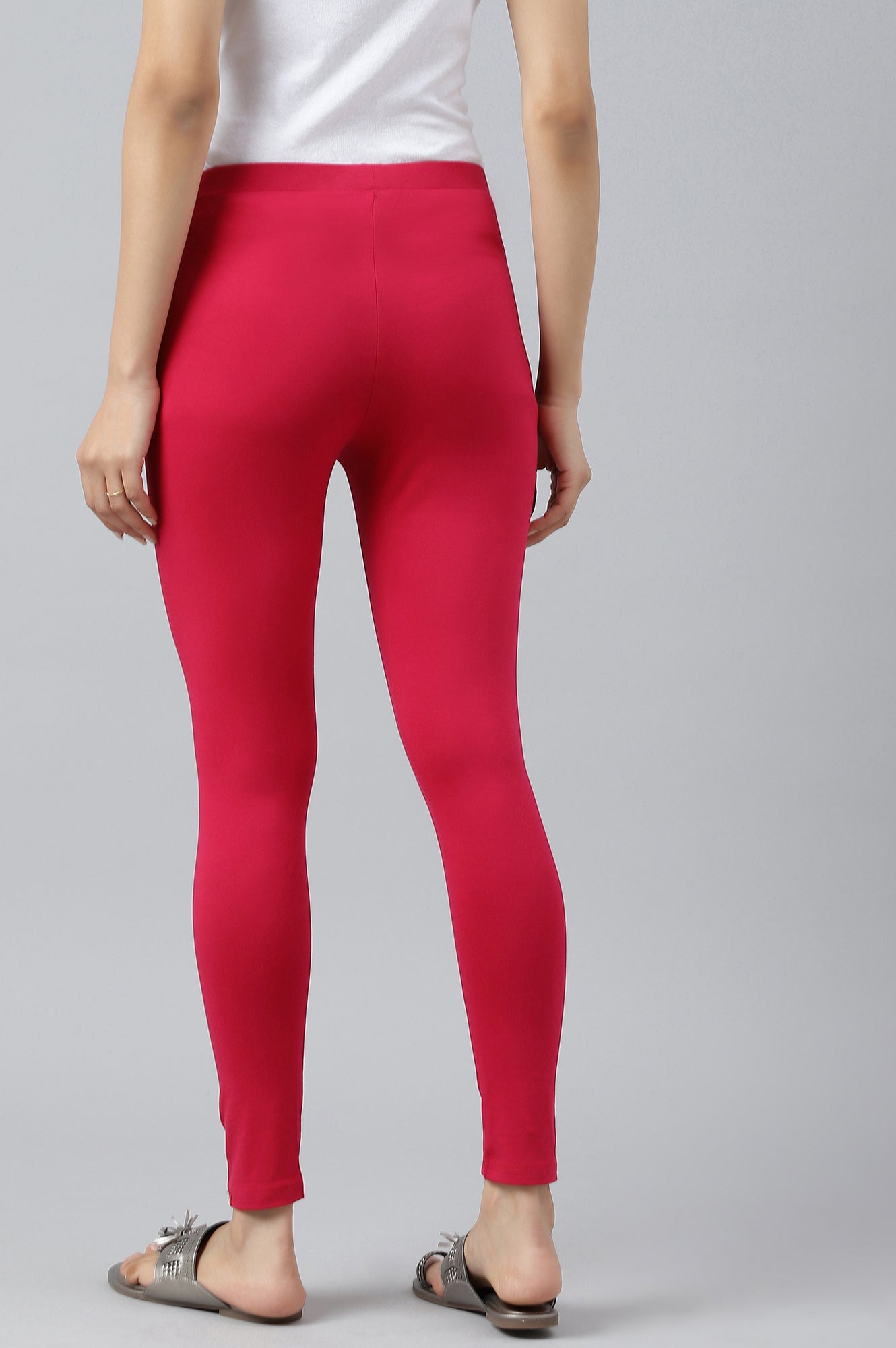 Pink Rose Solid Knitted Women Tights