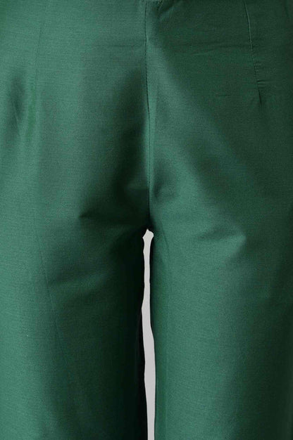 Dark Green Solid Women Slim Pants