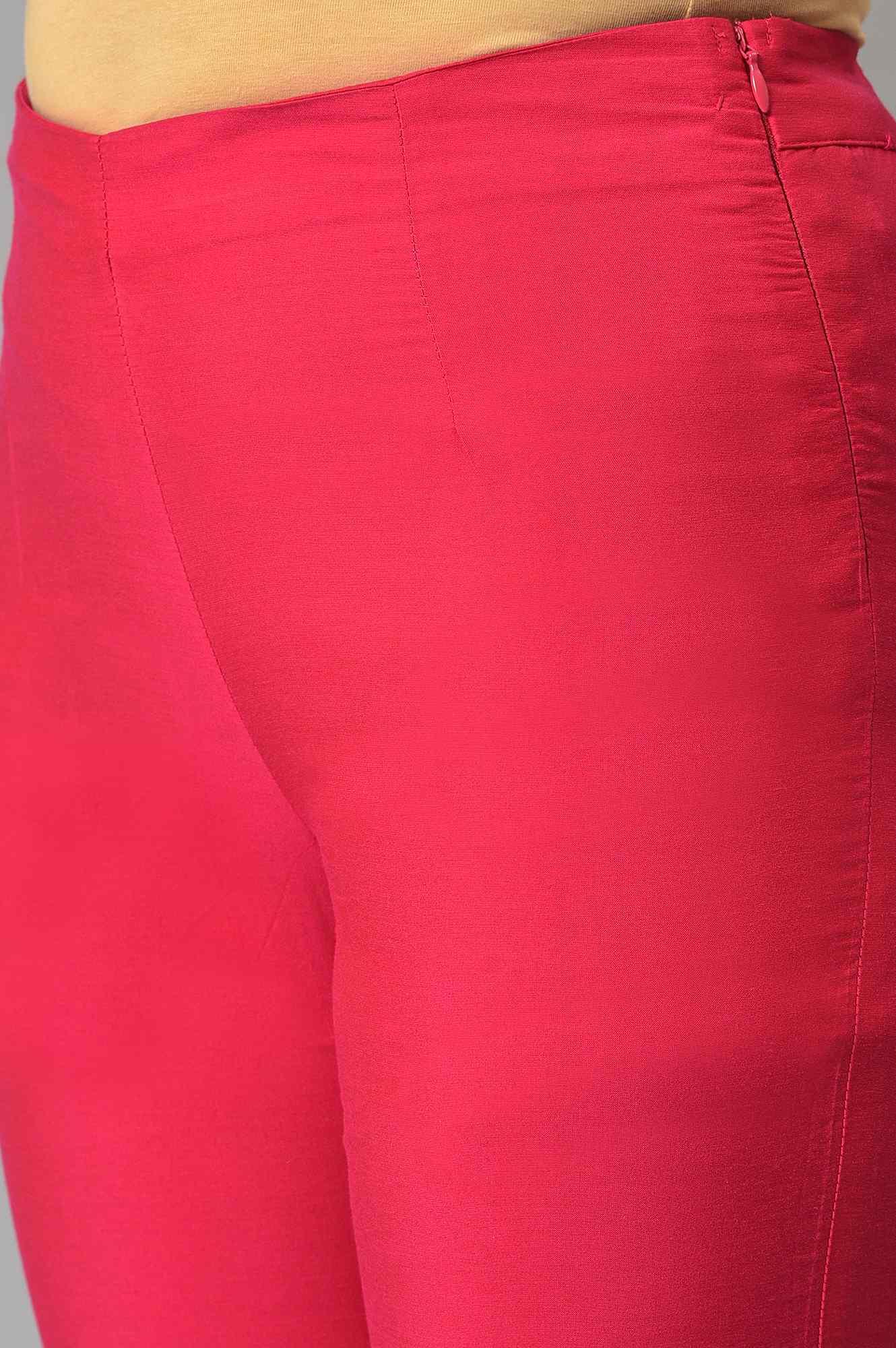 Dark Pink Women Slim Pants - wforwoman