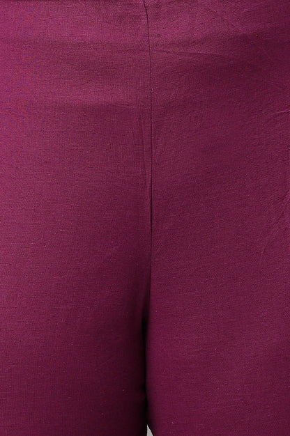Plus Size Orchid Purple Cotton Blend Slim Pants - wforwoman