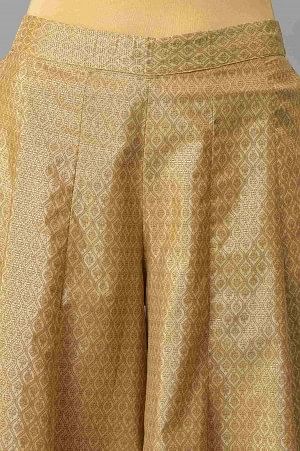 Gold Poly Shantung Plus Size Culottes