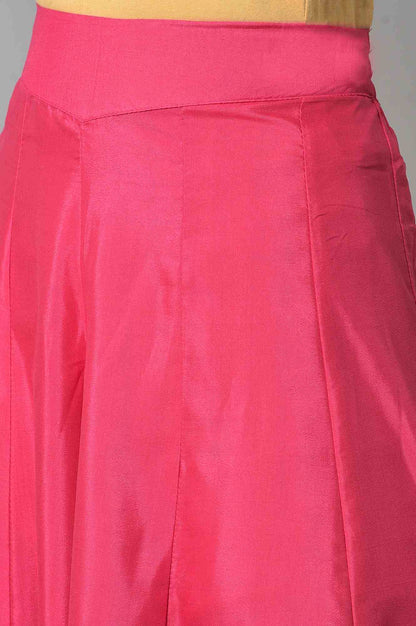 Dark Pink Poly Shantung Festive Culottes