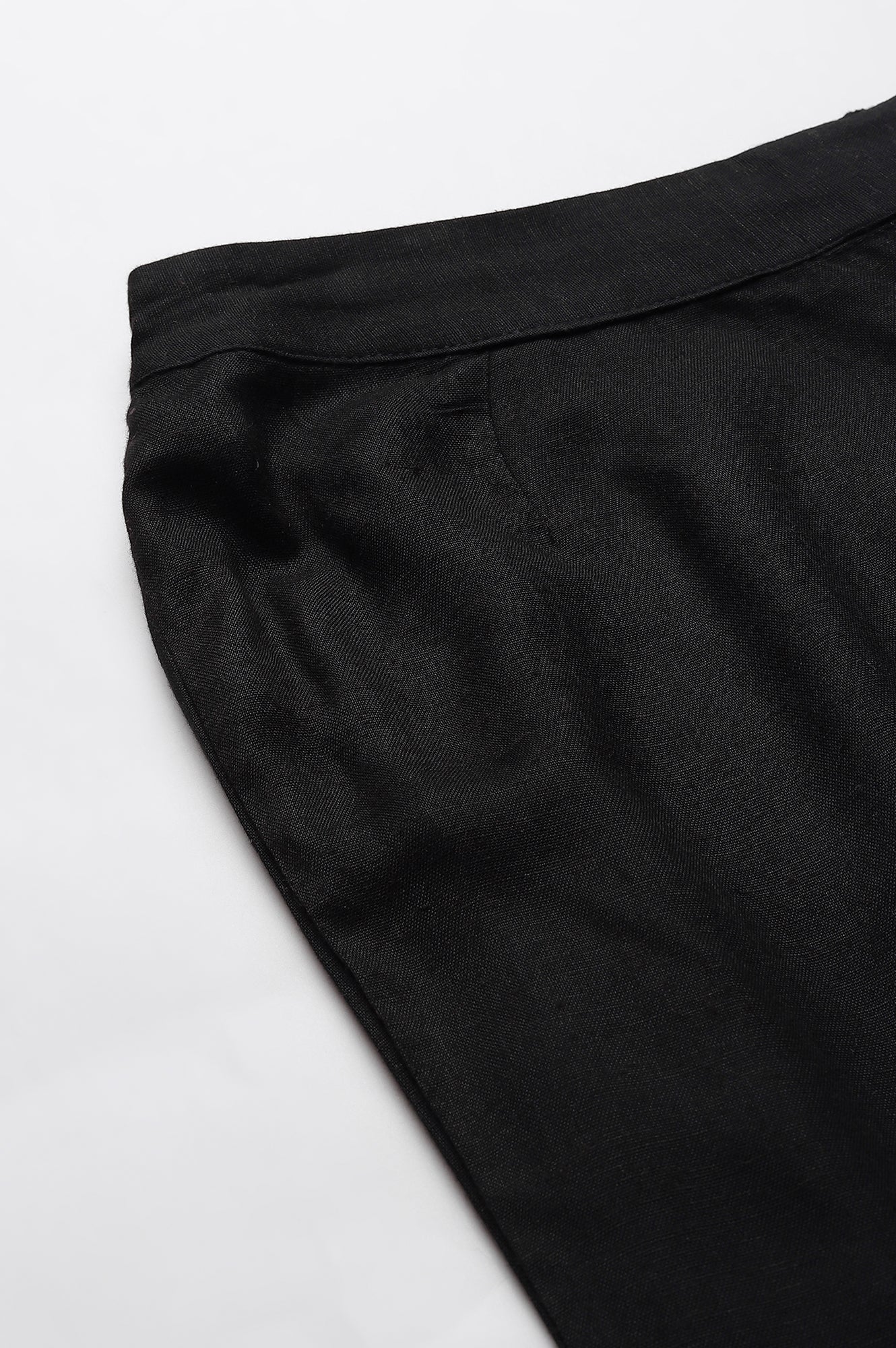 Black Embroidered Straight Pants