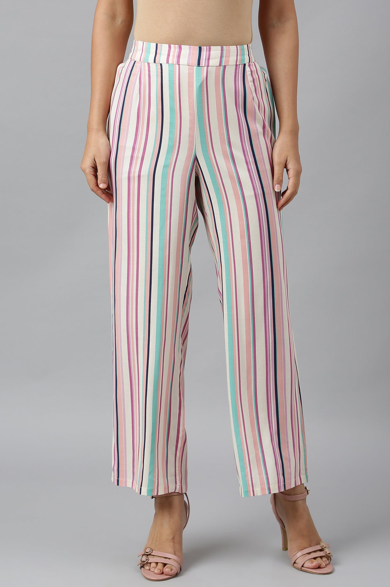 Multicoloured Rayon Printed Parallel Pants