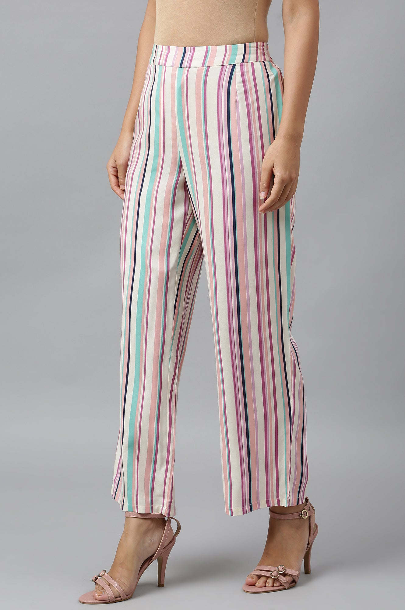 Multicoloured Rayon Printed Parallel Pants