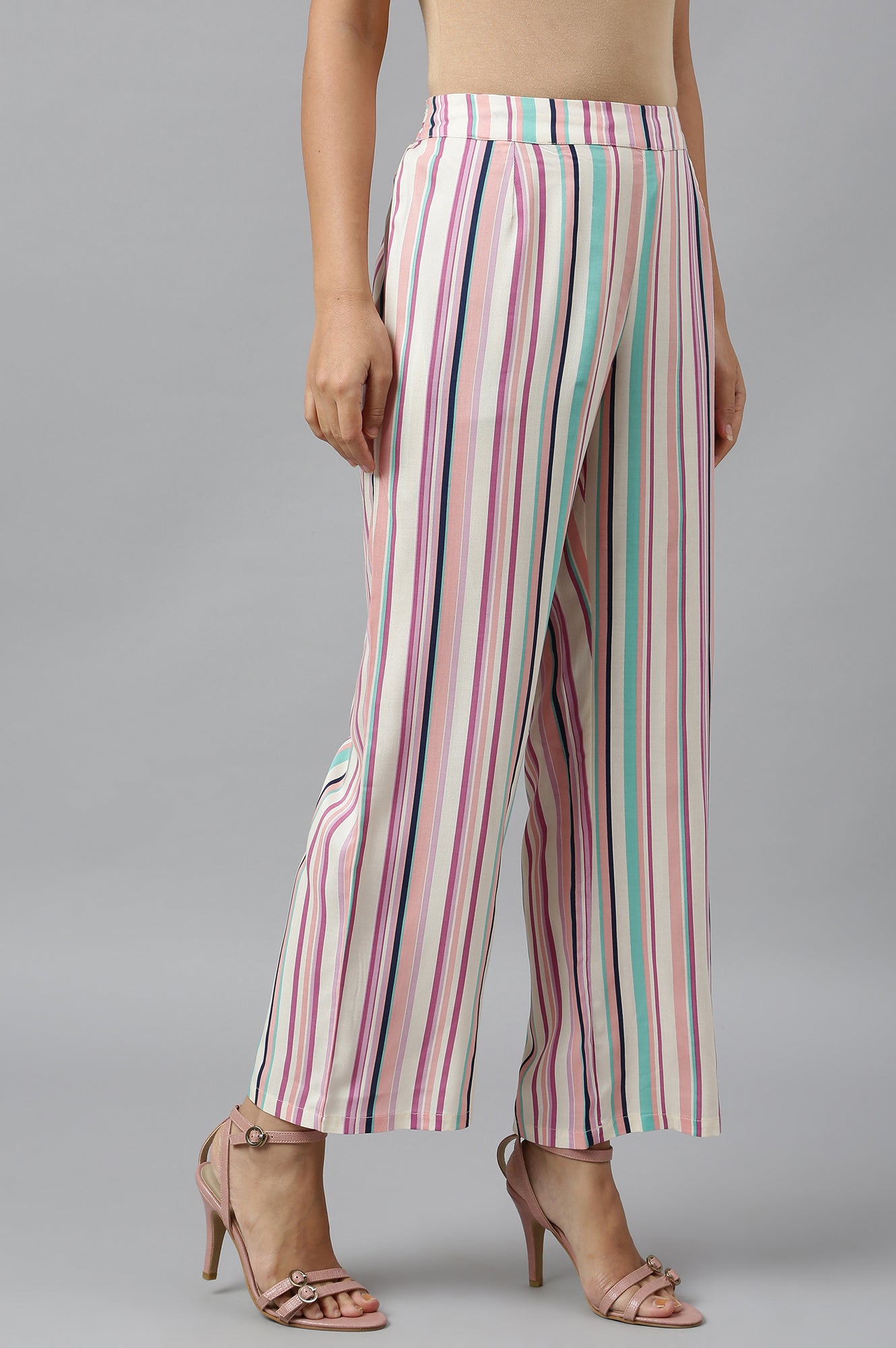 Multicoloured Rayon Printed Parallel Pants