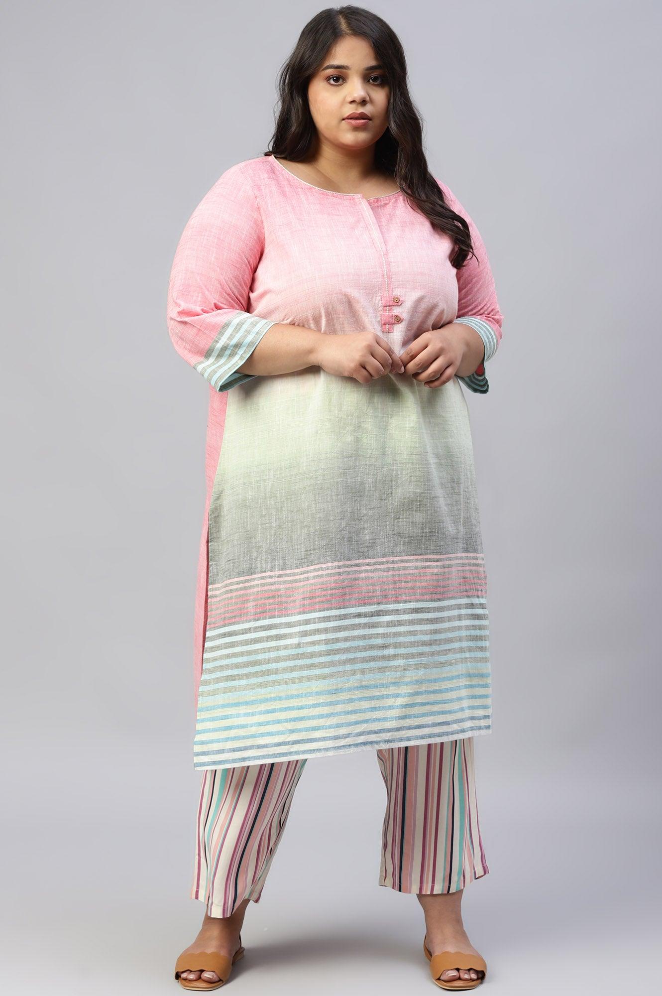 Plus Size Multicoloured Rayon Printed Parallel Pants - wforwoman