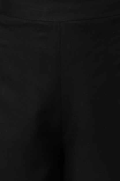 Black Rayon Straight Parallel Pants