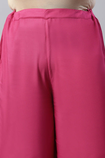 Dark Pink Festive Plus Size Parallel Pants - wforwoman