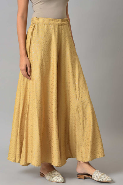 Golden Glitter Rayon Culottes In Polka Dots