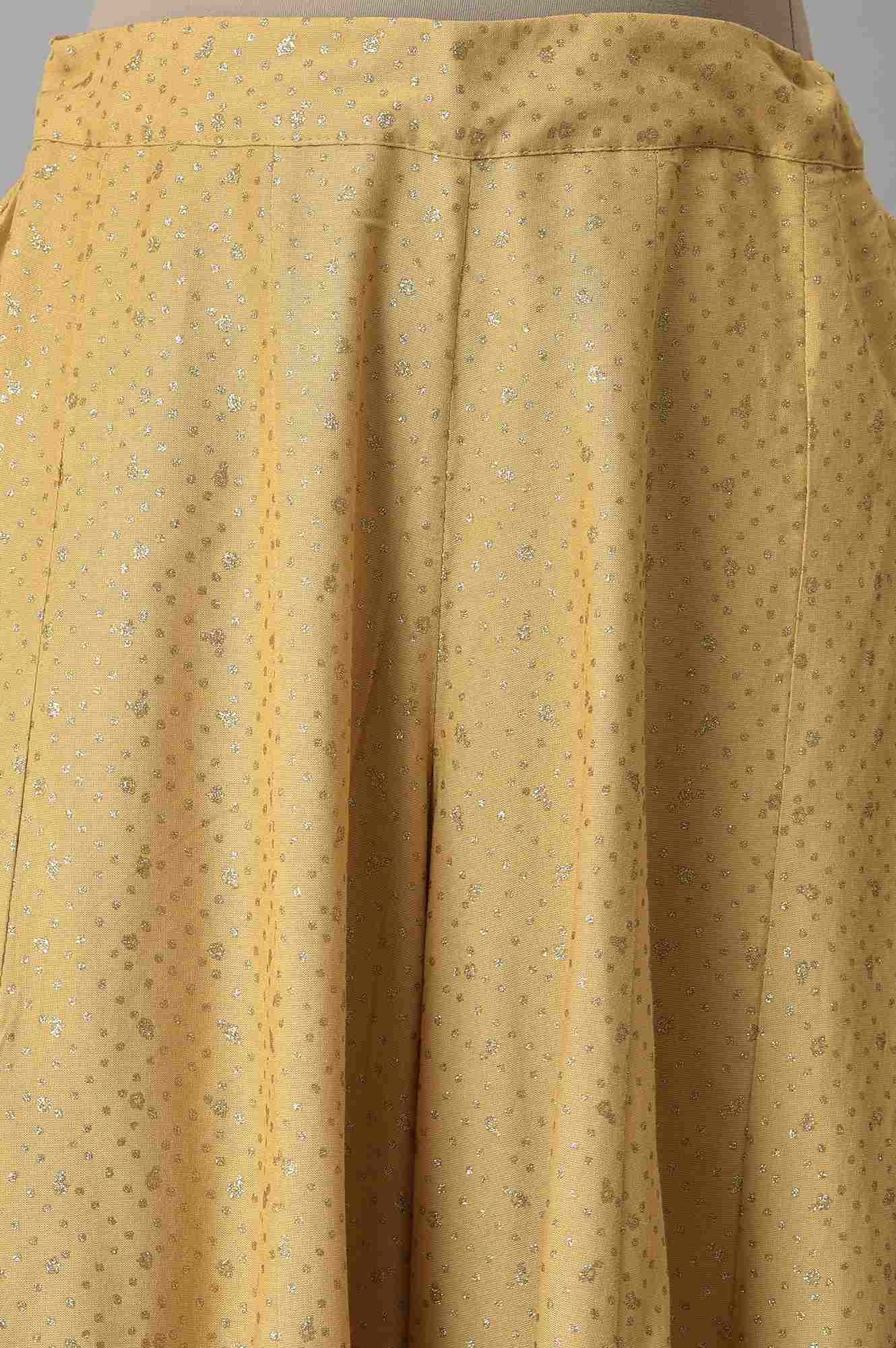 Golden Glitter Rayon Culottes In Polka Dots