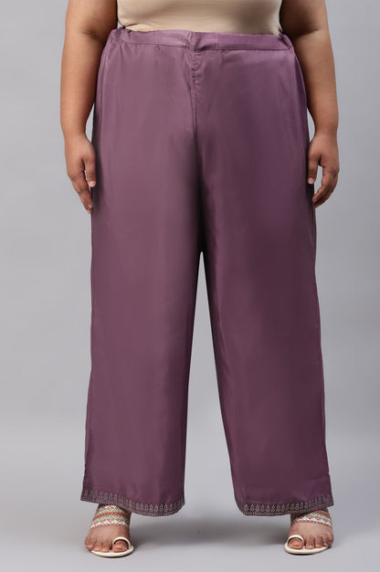 Ash Rose Pink Shantung Straight Plus Size Parallel Pants