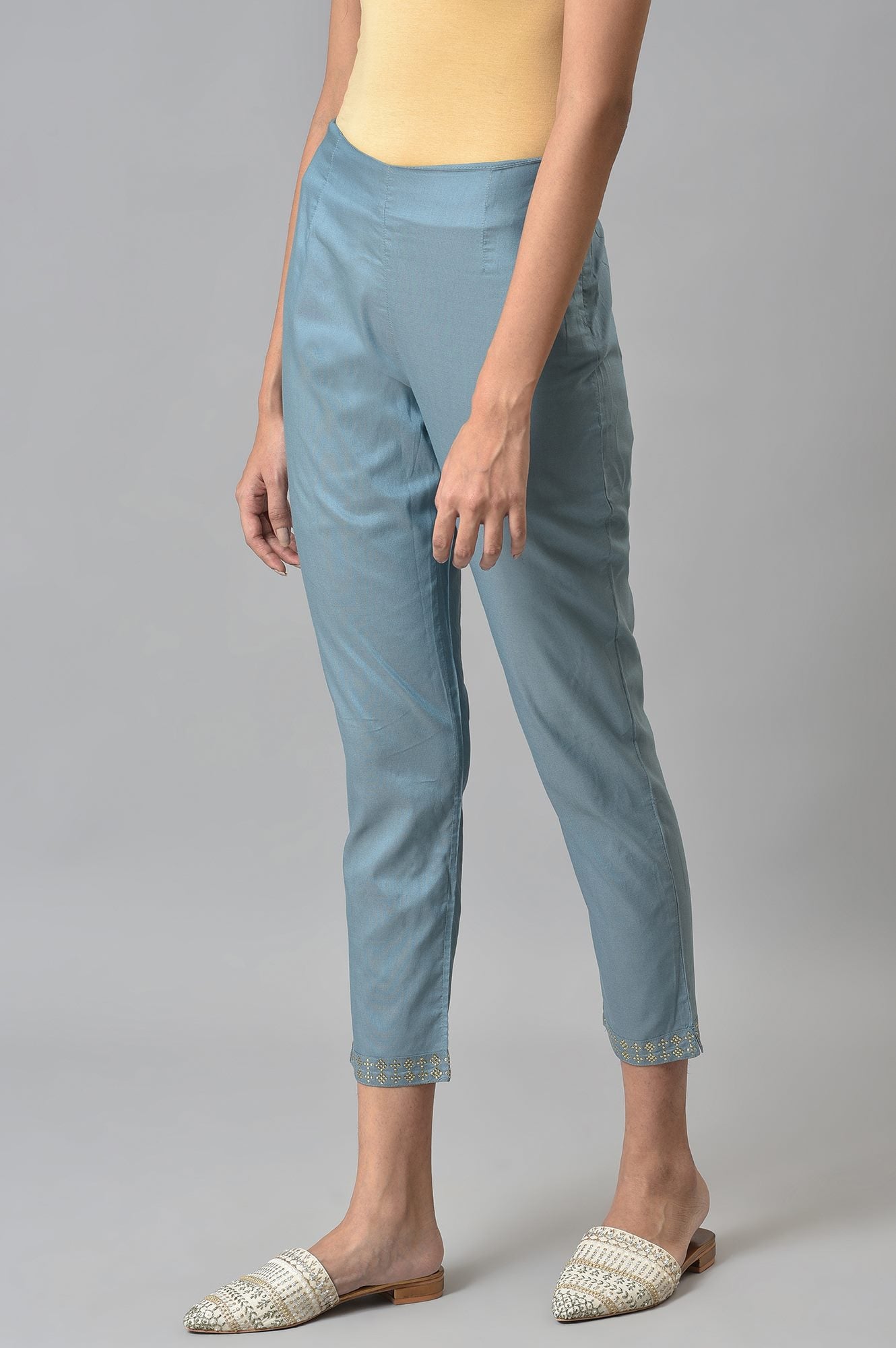 Stone Blue Women Slim Pants