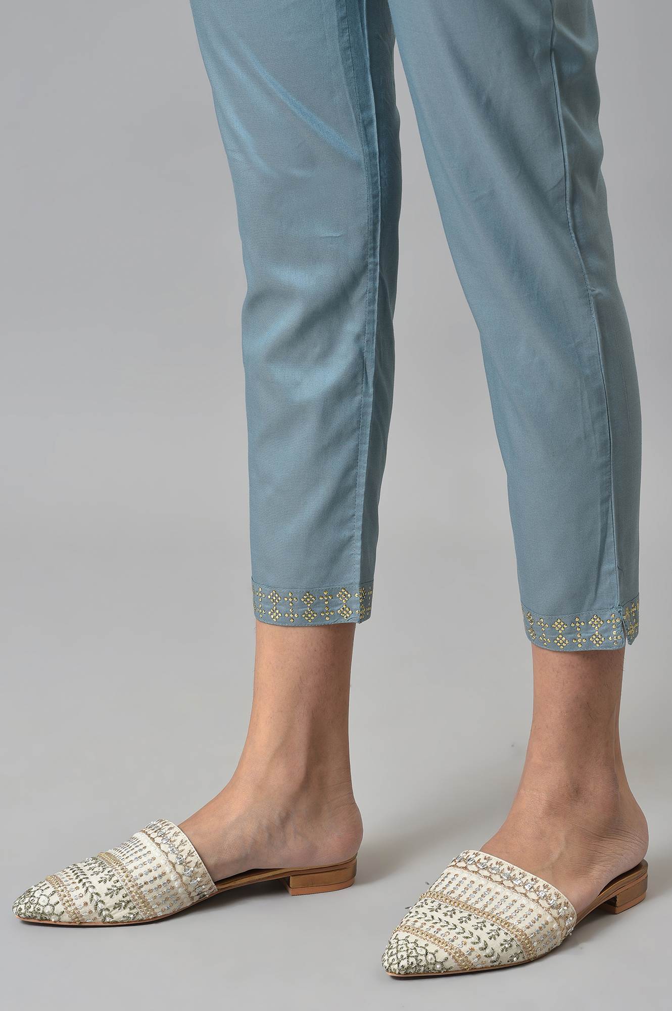 Stone Blue Women Slim Pants