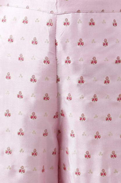 Light Pink Shantung Printed Parallel Pants - wforwoman