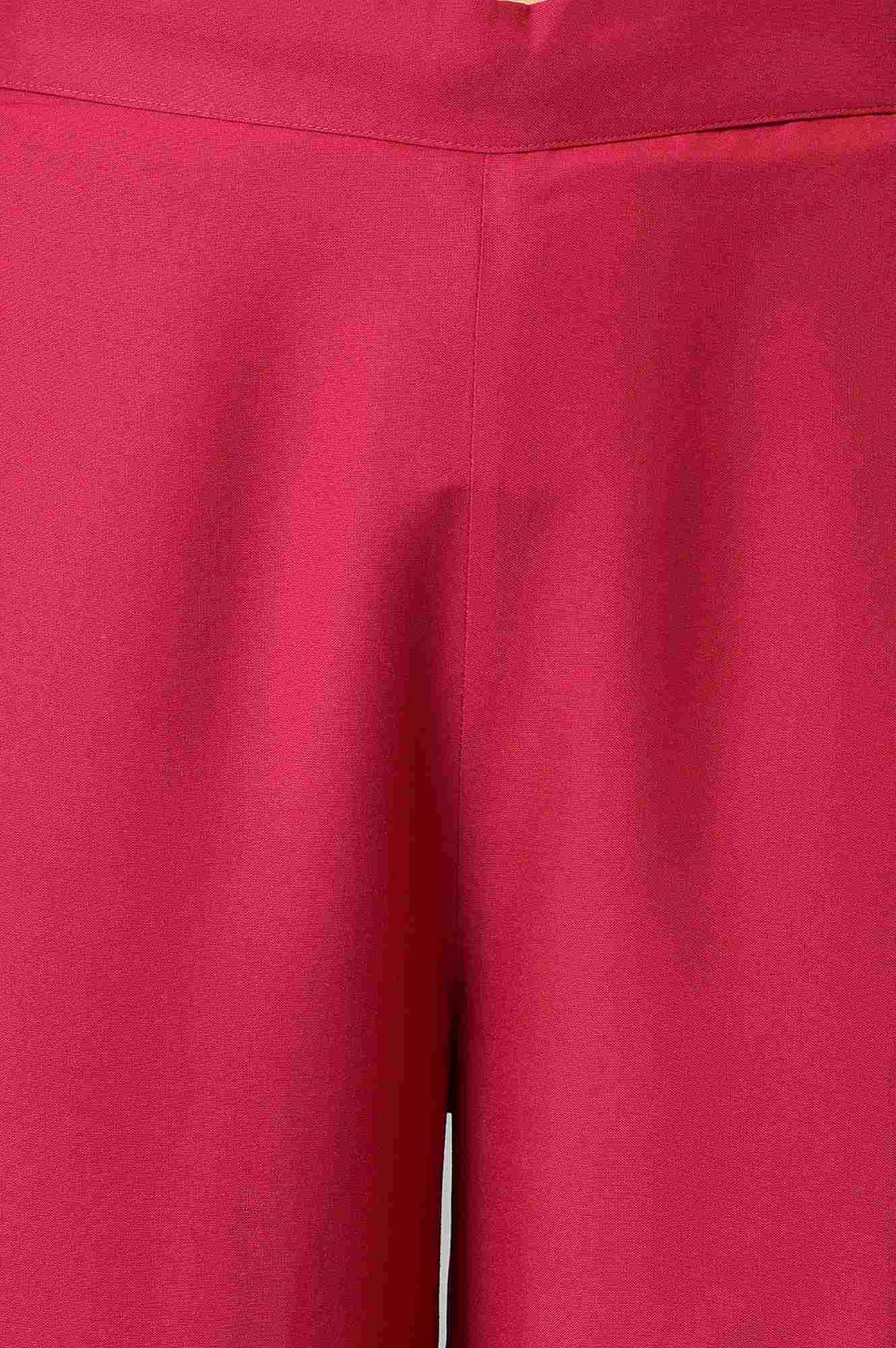 Pink Rose Rayon Straight Parallel Pants