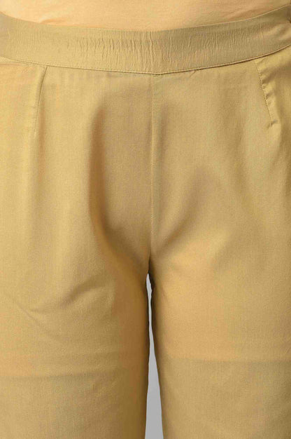 Gold Solid Light Festive Slim Pants