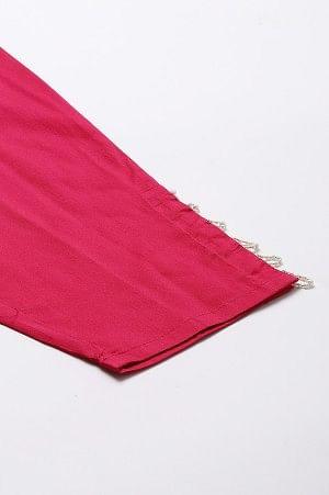 Dark Pink Solid Light Festive Plus Size Slim Pants - wforwoman