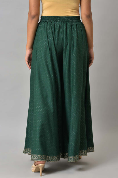 Leaf Green Glitter Printed Culottes