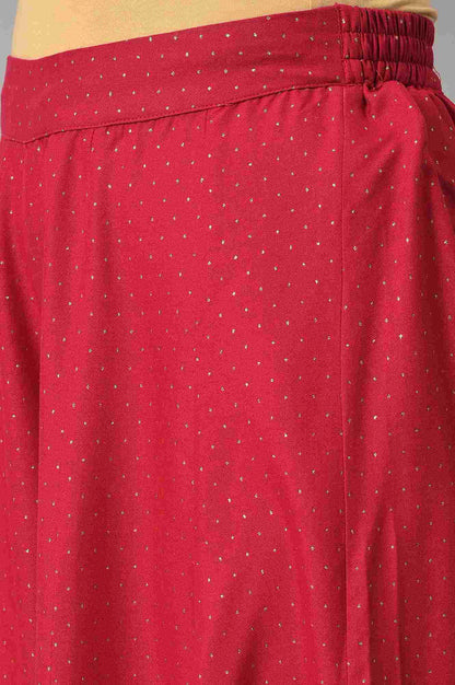 Fuchsia Pink Glitter Printed Culottes