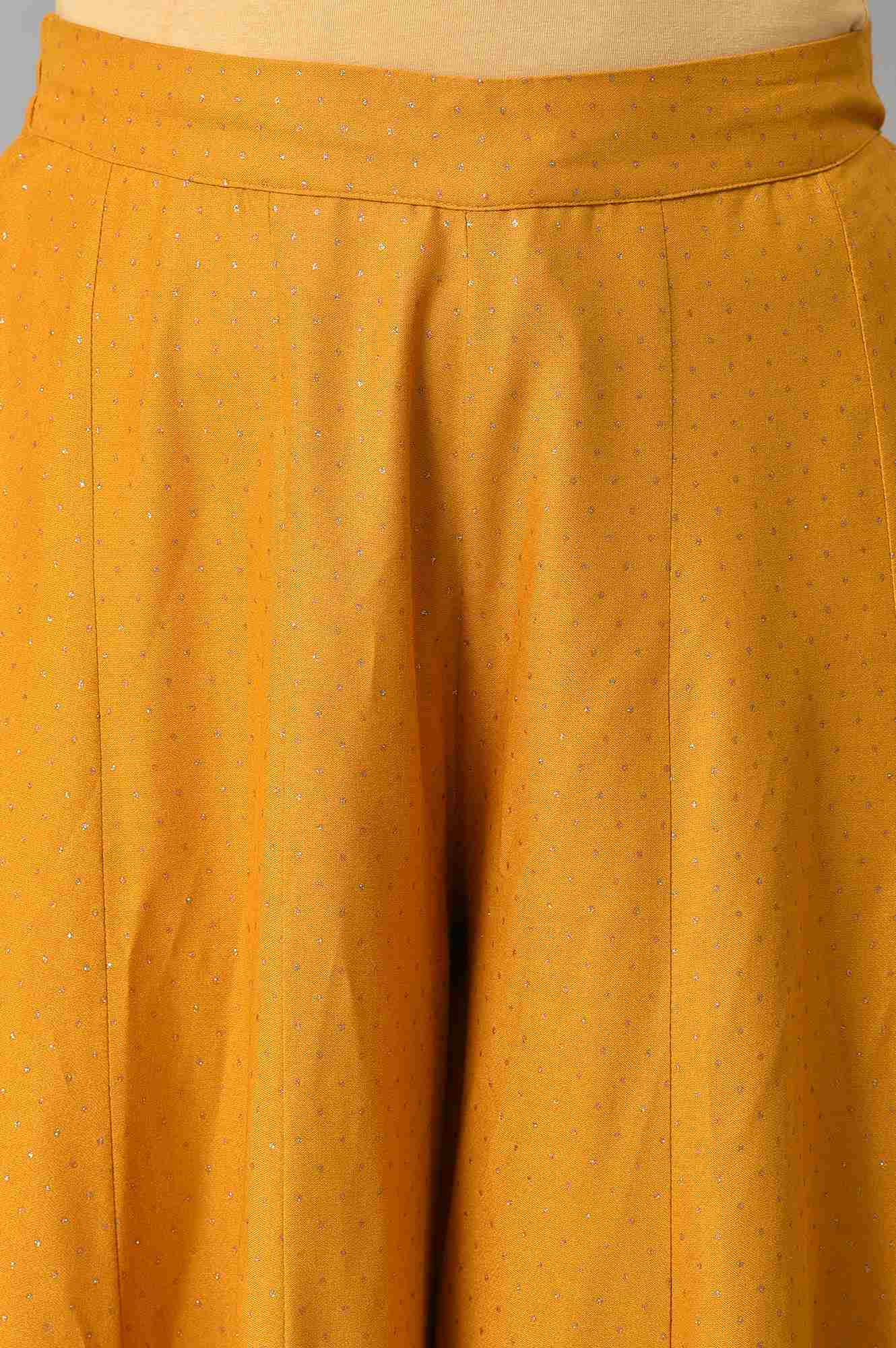 Mustard Glitter Printed Culottes