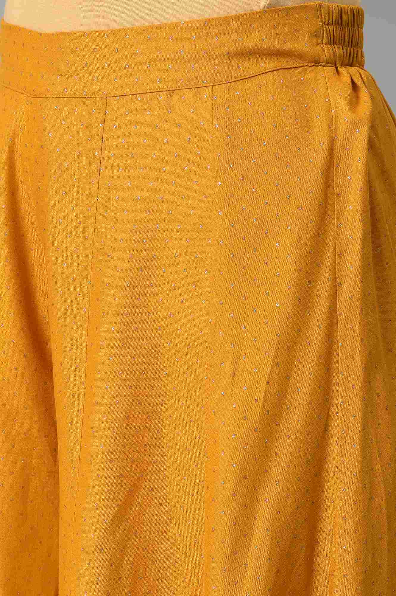 Mustard Glitter Printed Culottes