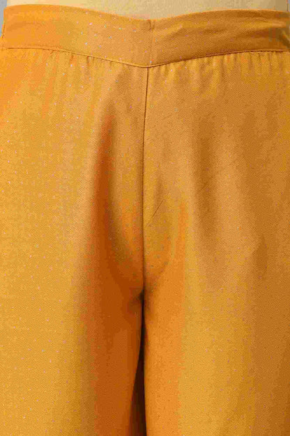 Mustard Glitter Printed Parallel Pants