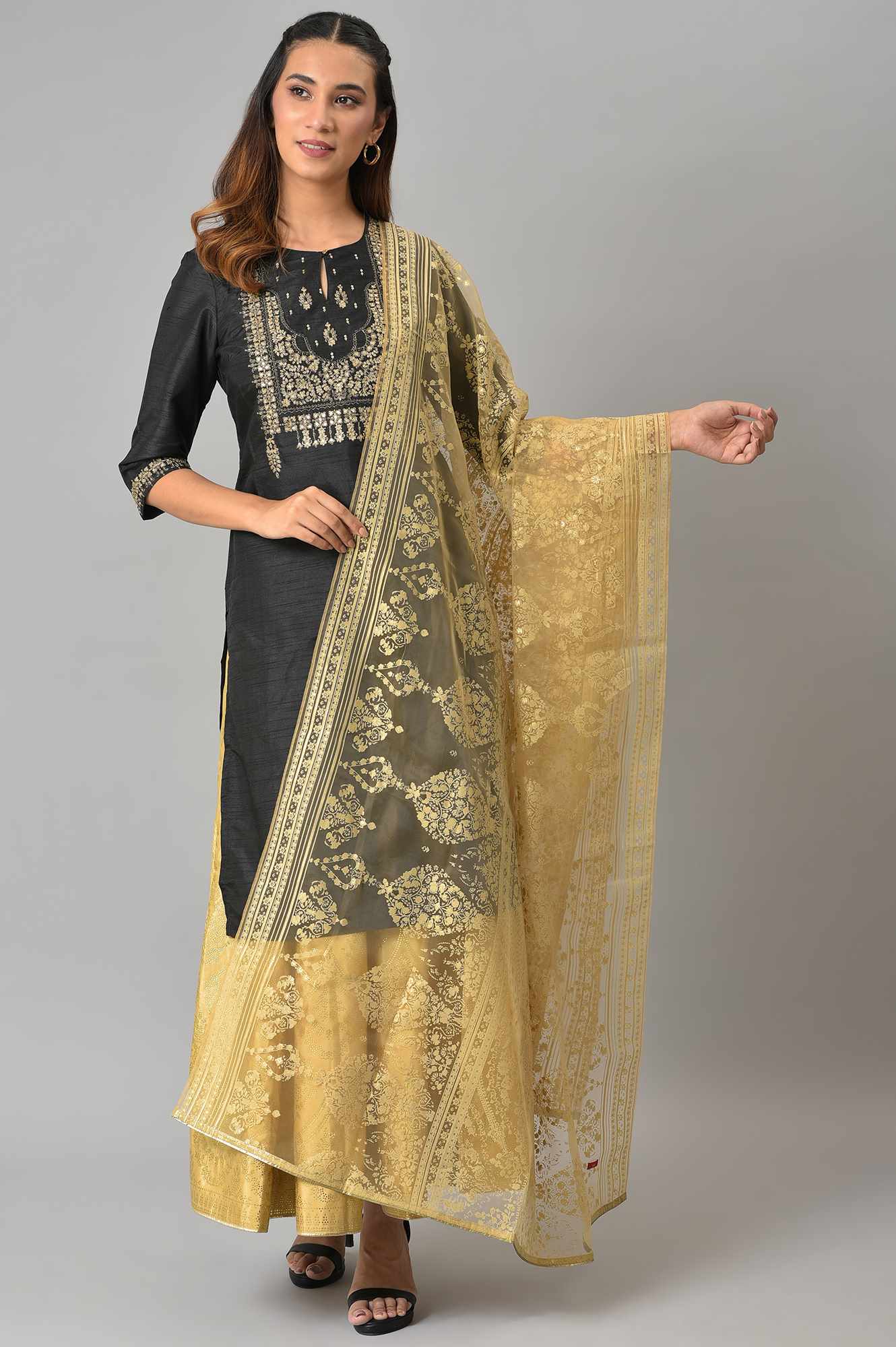 Gold Light Festive Brasso Dupatta